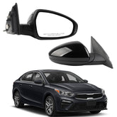 Right Passenger Side Mirror Compatible with 2019-2024 KIA Forte Black Rearview Mirror w/Power Glass/Manual Folding Replace# KI1321226 87620-M7000 (3Pins)